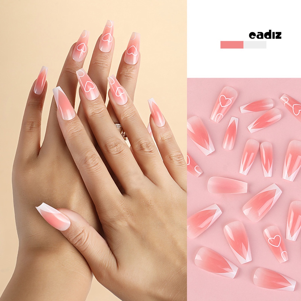 Hộp 24 Móng Tay Giả Hình Chữ T Bằng Nhựa ABS Có Thể Tháo Rời