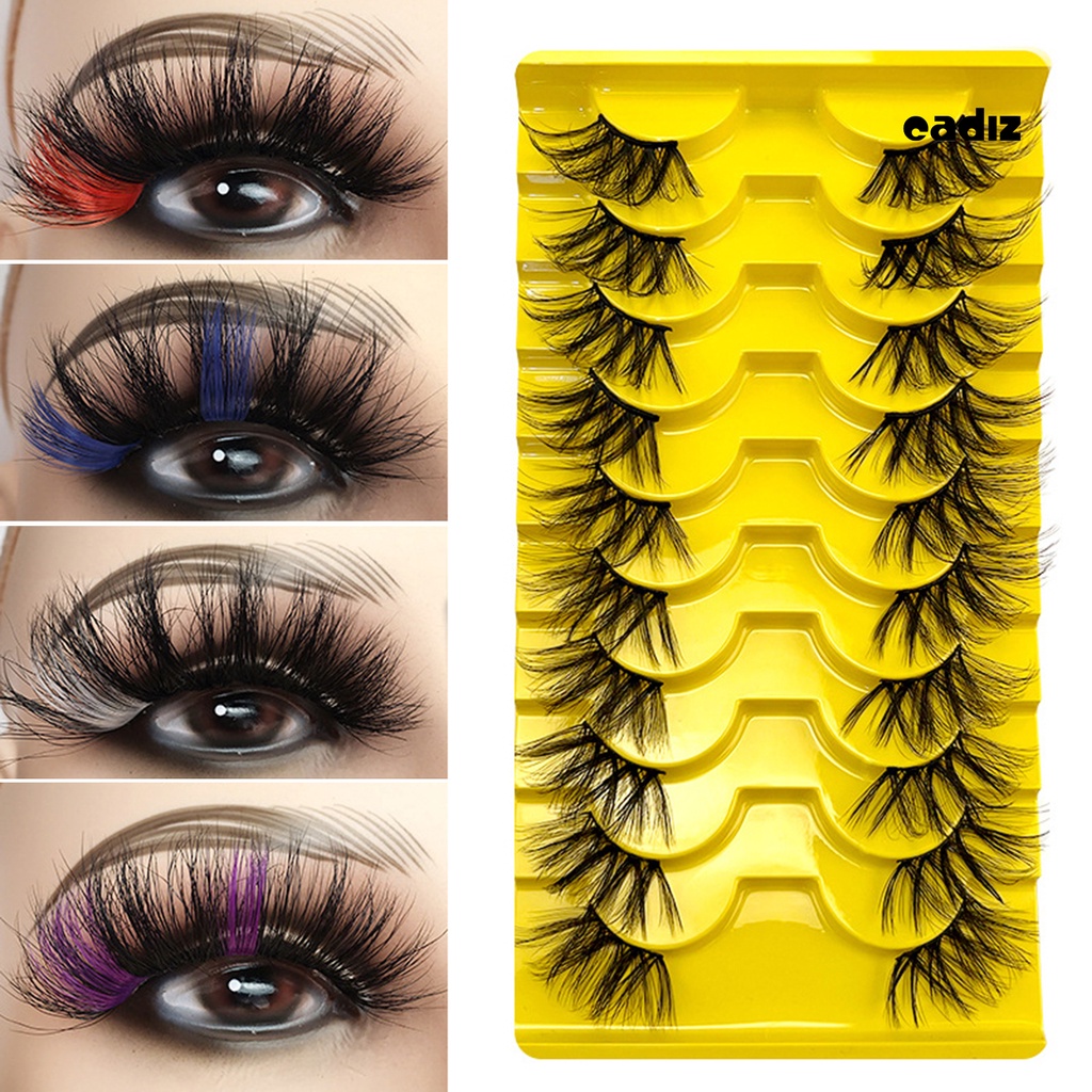 Set 10 Cặp Lông Mi Giả Cong Mềm 3D Tự Nhiên Linh Hoạt Cho Nữ