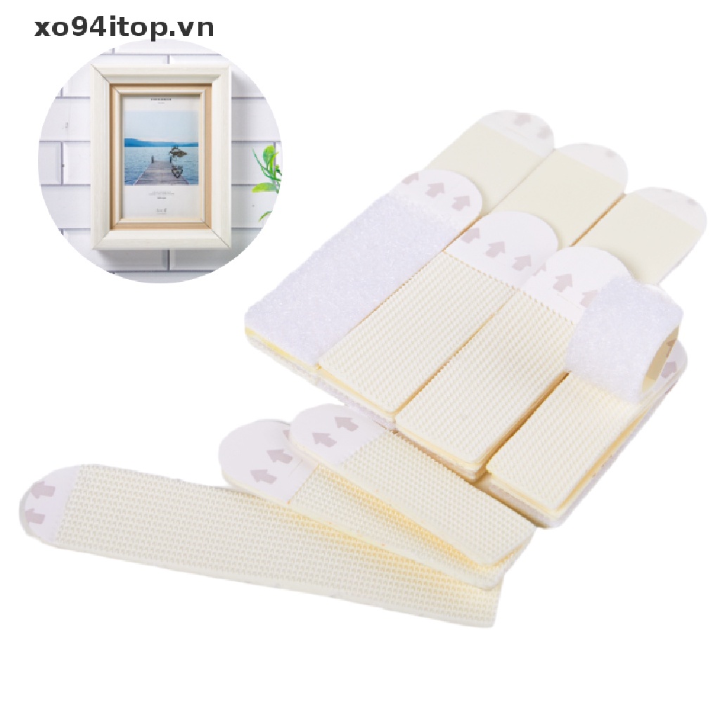 Xoitop Set 4 Cặp Băng Keo Dán Khung Ảnh Màu Trắng Không Để Lại Dấu Vết DIY