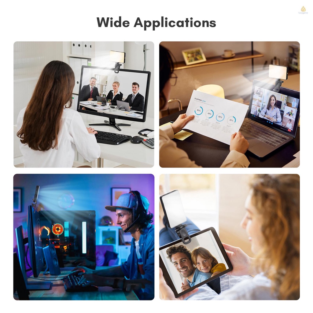 Đèn Led Kẹp Máy Tính Bảng Andoer W140RGB 2500K-9000K 20 Hiệu Ứng Ánh Sáng Bỏ Túi Tiện Dụng