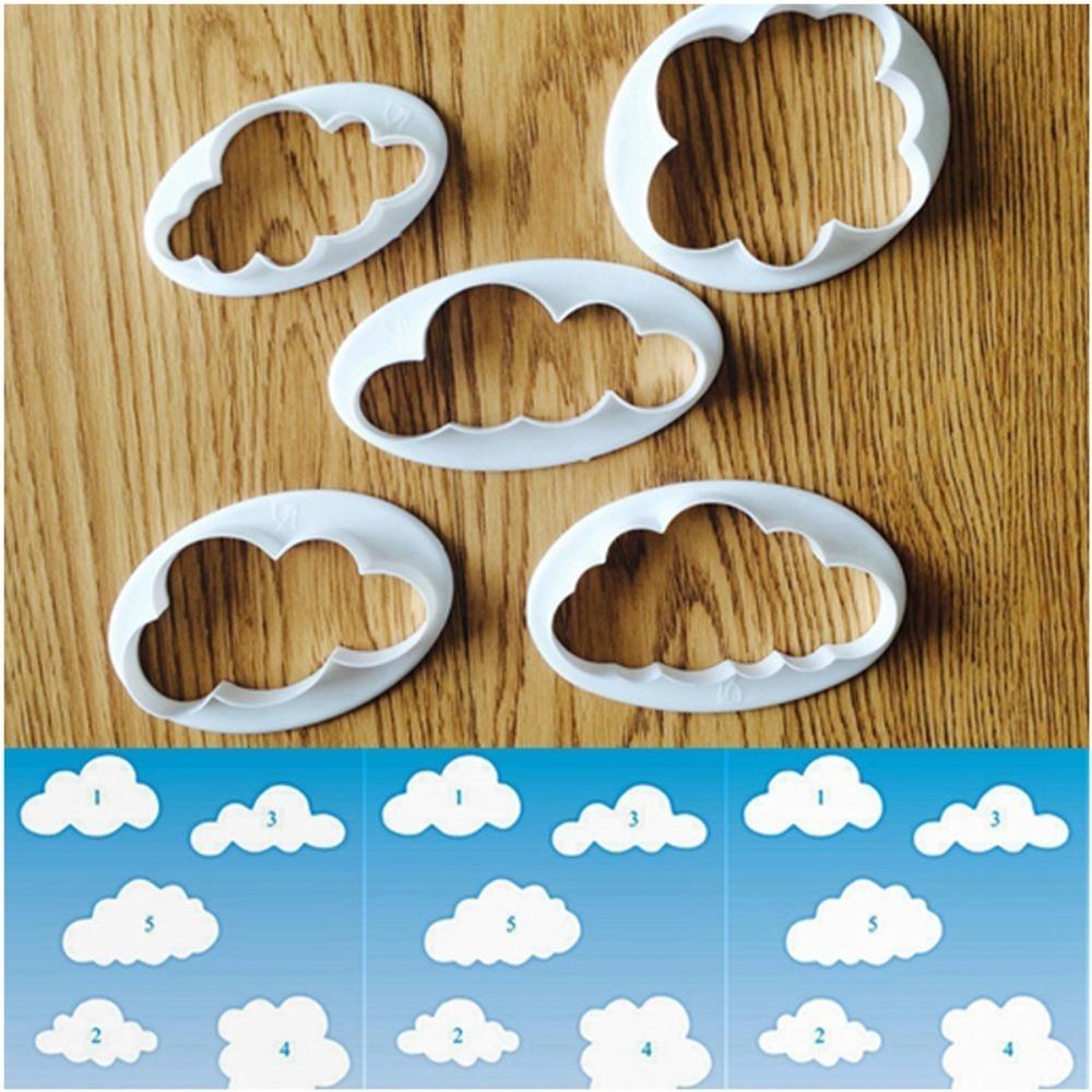 Set 4 Khuôn Cắt Kẹo Mềm Trang Trí Bánh Tạo Hình Đám Mây