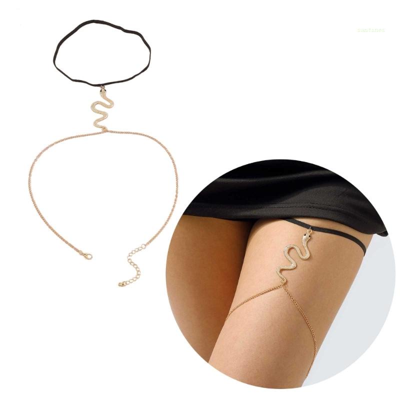 Dây Xích Đeo Đùi Dạng Xích Phối Tua Rua Lấp Lánh Phong Cách Gothic Thời Trang