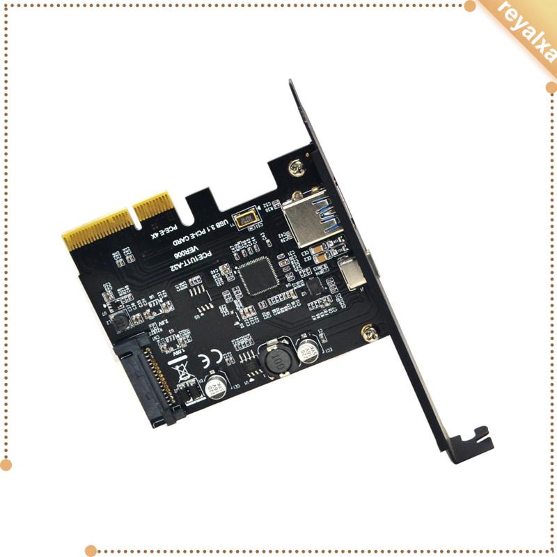 Thẻ Mở Rộng PCIe Sang USB 3.1 10 Gbps USB A + USB C Hỗ Trợ Lắp Đặt Cho Wins10 / 8 PCIe