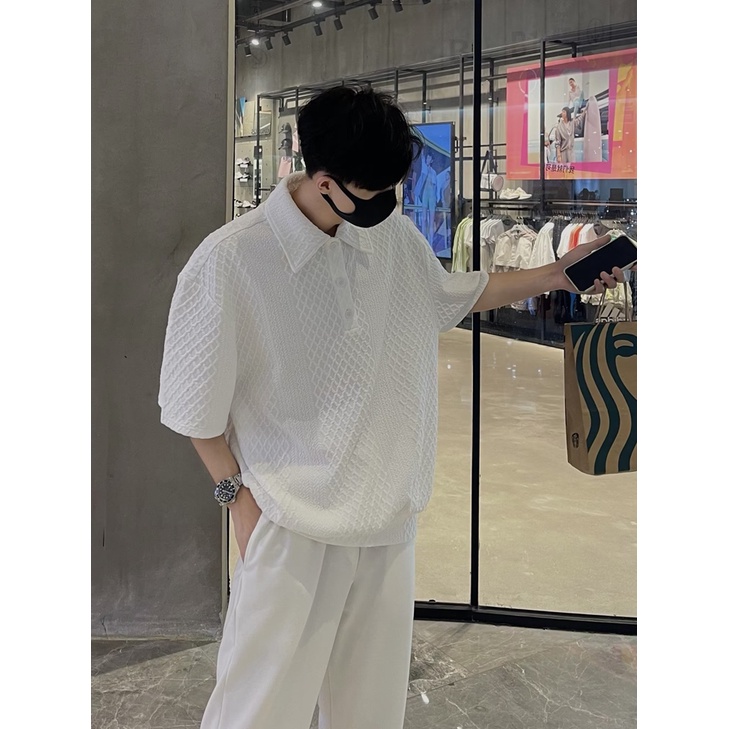 Áo Thun polo Ngắn Tay Dáng Rộng Thời Trang Dành Cho Nam