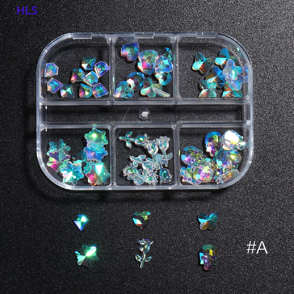 Hộp 6 Kích Cỡ AB / Đính Đá Pha Lê Nhiều Màu Sắc