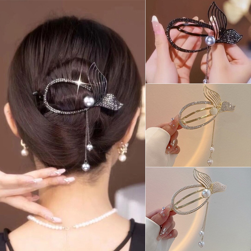 Kẹp Tóc Đính Đá Và Ngọc Trai Nhân Tạo Thời Trang