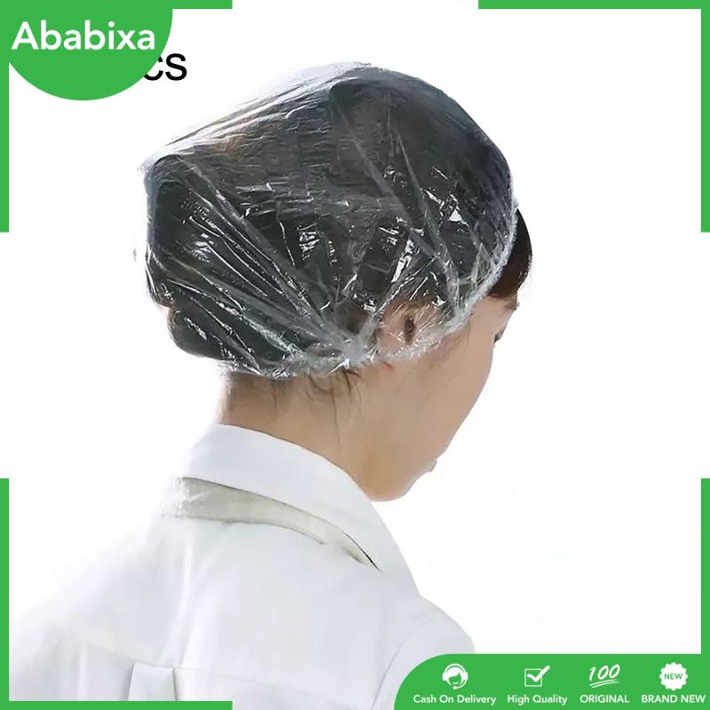 Set 100 Mũ Tắm Trùm Đầu Màu Trắng Trơn Kích Thước Lớn Chống Nước Dùng Một Lần Cho Nam Nữ