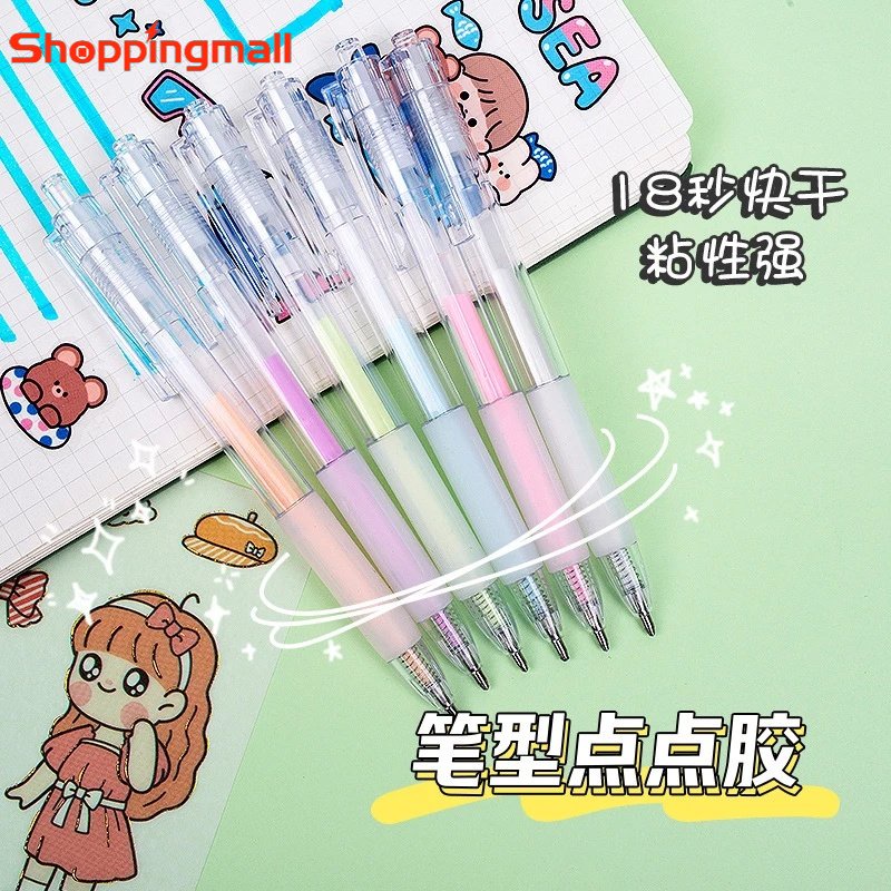 Bút Keo Dán Nhanh Khô Họa Tiết Hoạt Hình Màu Trơn Di Động Tiện Dụng Cho Học Sinh / Văn Phòng