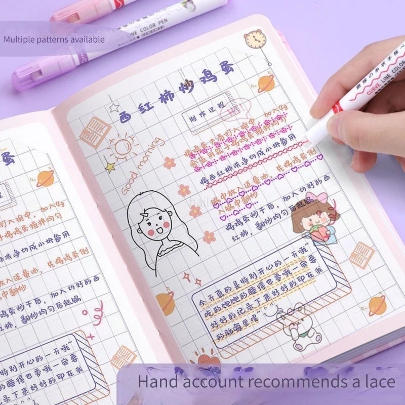 Set 6 Bút Đánh Dấu Nhiều Màu Sắc Nhanh Khô Thiết Kế Vỏ Hình Bông Hoa Xinh Xắn