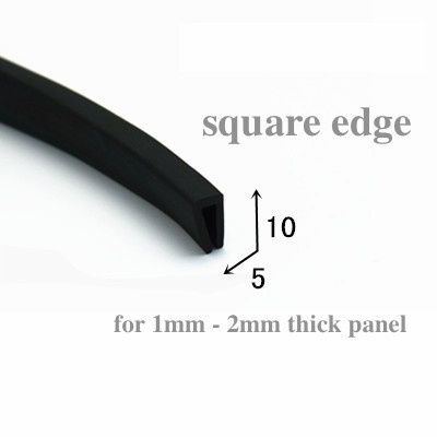 Dải Cao Su Chữ U Bọc Mép Kính / Kim Loại / Gỗ Dày Dặn Kích Thước 0.5mm-10Mmx1M Màu Đen