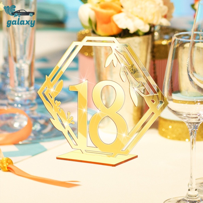 Galaxy Bộ Thẻ Số Để Bàn Hình Lục Giác Bằng Acrylic Trong Suốt