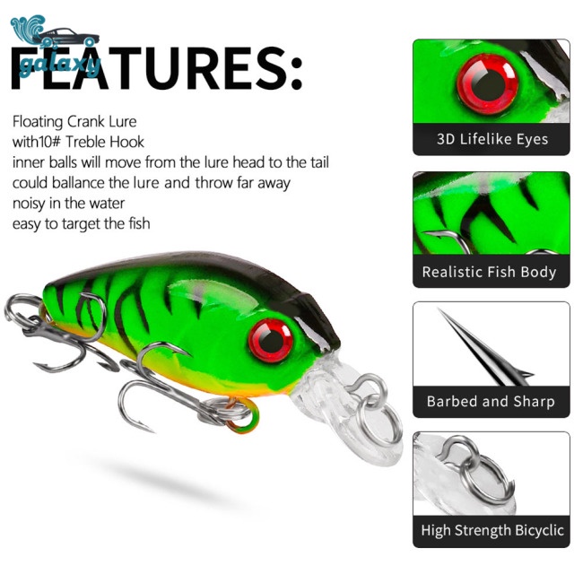 Galaxy Set 5 Mồi Giả Nhử Cá 3.8g / 4.5cm Bằng Thép Chất Lượng Cao