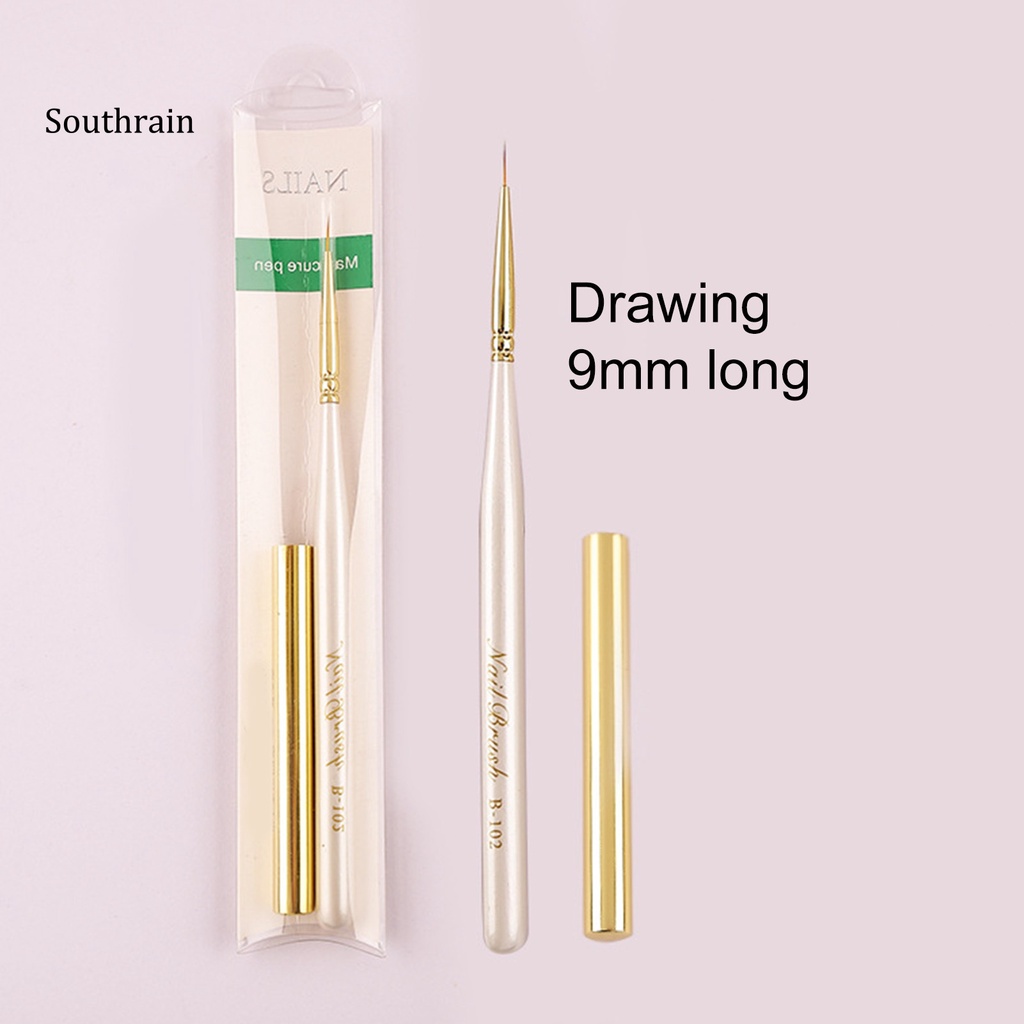 Cọ Vẽ Móng Nghệ Thuật Bằng Sợi Nylon Mềm Không Phai Màu Kèm Nắp Đậy Tiện Dụng DIY