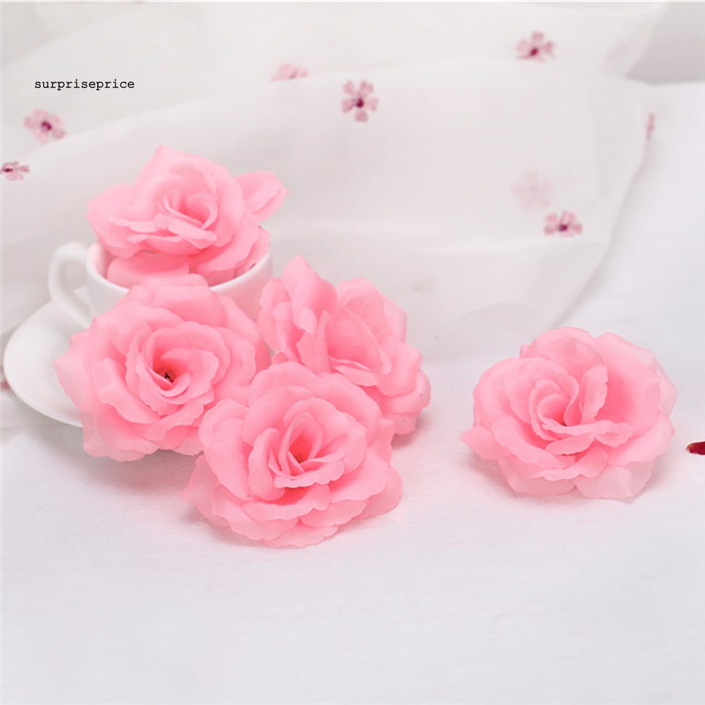Set 20 Bông Hoa Hồng Vải 8cm Trang Trí Tiệc Cưới