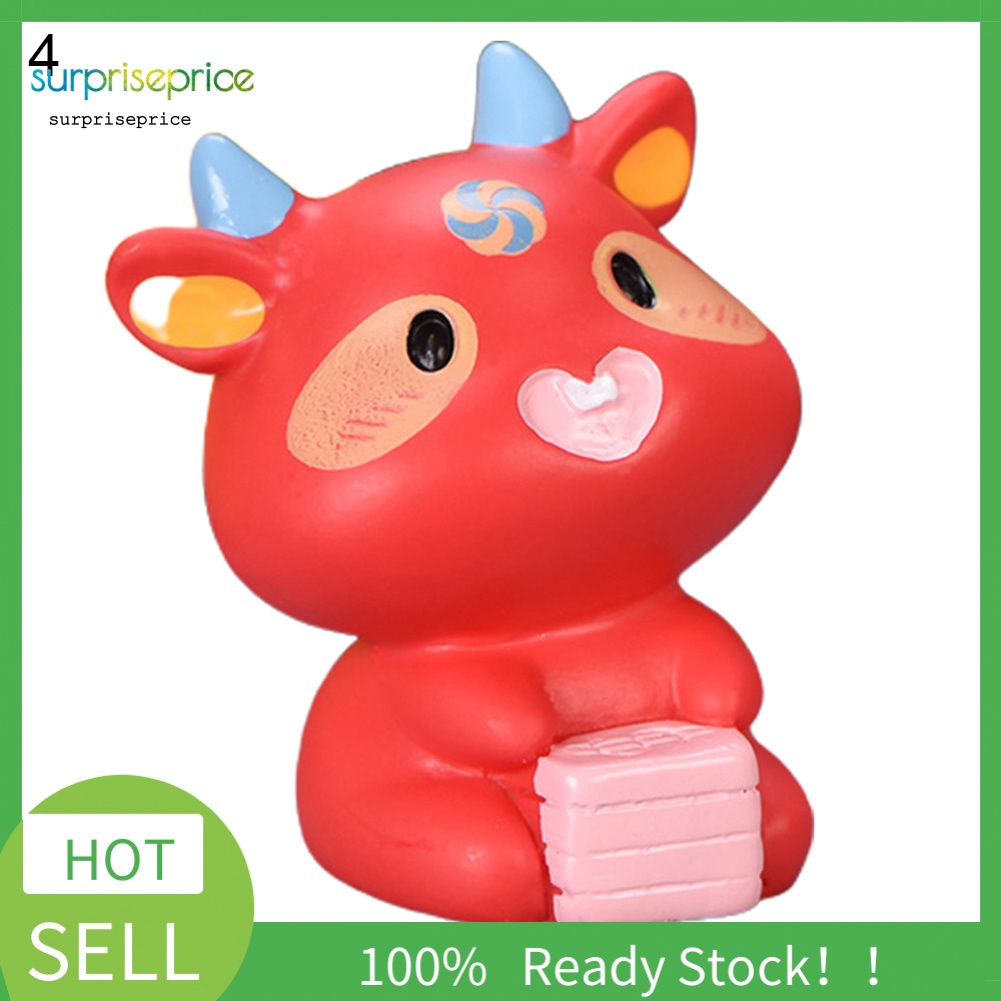 Đồ trang trí Con Trâu May Mắn Mini Bằng Nhựa Ox Buffalo Trang Trí Tiểu Cảnh