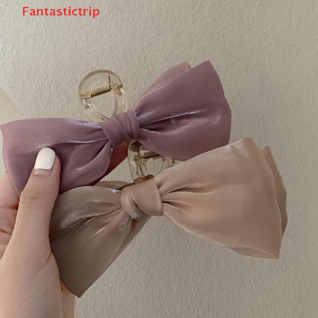 Kẹp Tóc Nơ Lưới Đính Ruy Băng Thanh Lịch Cho Nữ [Fantastictrip] Mới