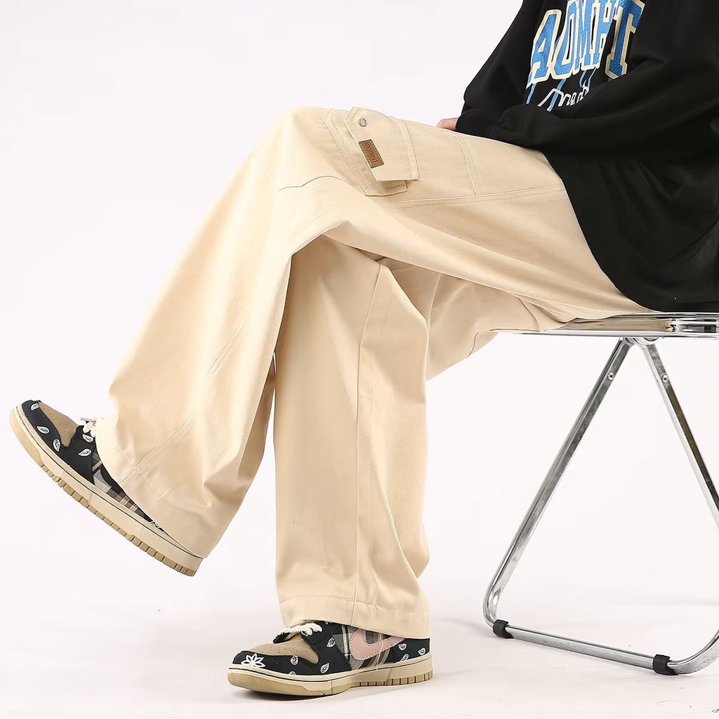 Quần Dài Dây Rút Chống Mài Mòn Cỡ Lớn Thời Trang Đường Phố Cho Nam