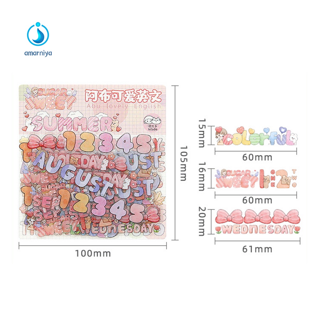 Set 48 Miếng Dán Tự Dính Họa Tiết Hoạt Hình Dễ Thương Trang Trí Sổ Tay / Album Thủ Công Cho Bé