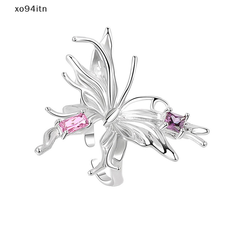 Nhẫn Hở Hình Bướm Bằng Kim Loại Y2K Phong Cách Punk Cổ Điển