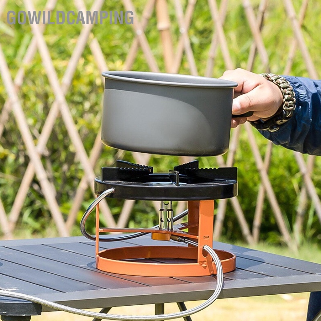 GoWildCamping Chia Cắm Trại Bếp Gas Âm Di Động Phẳng Đầu Bình Ngoài Trời Nấu Ăn Có Tay Cầm Cho Đi Bộ Đường Dài Dã Ngoại