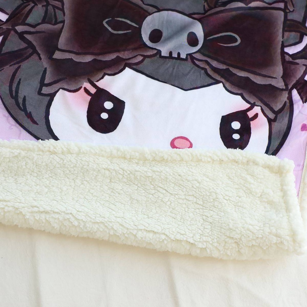 Bộ Chăn Gối Nhồi Bông Hình Sanrio Kuromi Melody Dễ Thương Cho Bé Gái