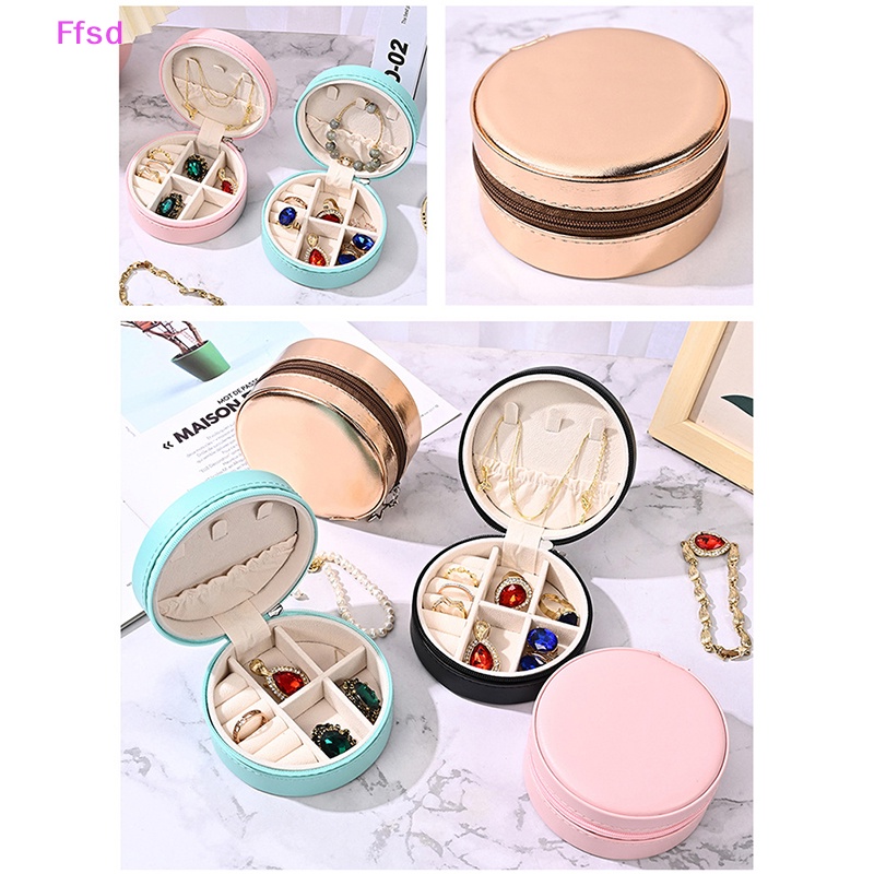 {Ffsd} Hộp Tròn Đựng Trang Sức Di Động Sắp Xếp Gọn Gàng Cho Du Lịch * Bán Chạy