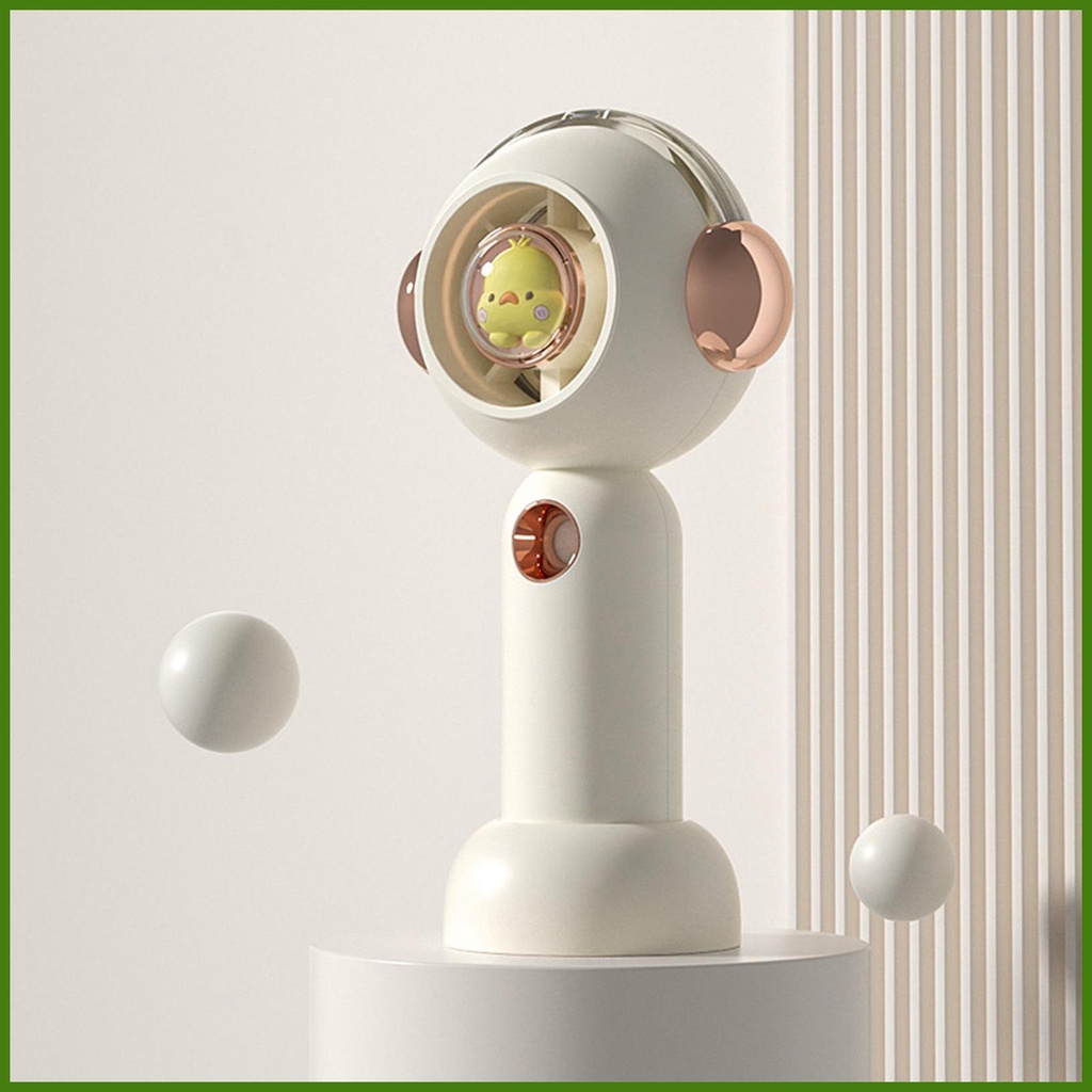 Quạt USB Cầm Tay Hình Chú Vịt Hoạt Hình Có Thể Sạc Lại Kèm Đế Cố Định 3 Cổng USB