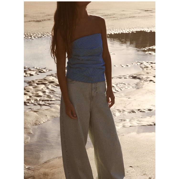 Áo Ống Xếp Ly Cài Khóa Kéo Bên Hông Kiểu Mới Zara 234661010