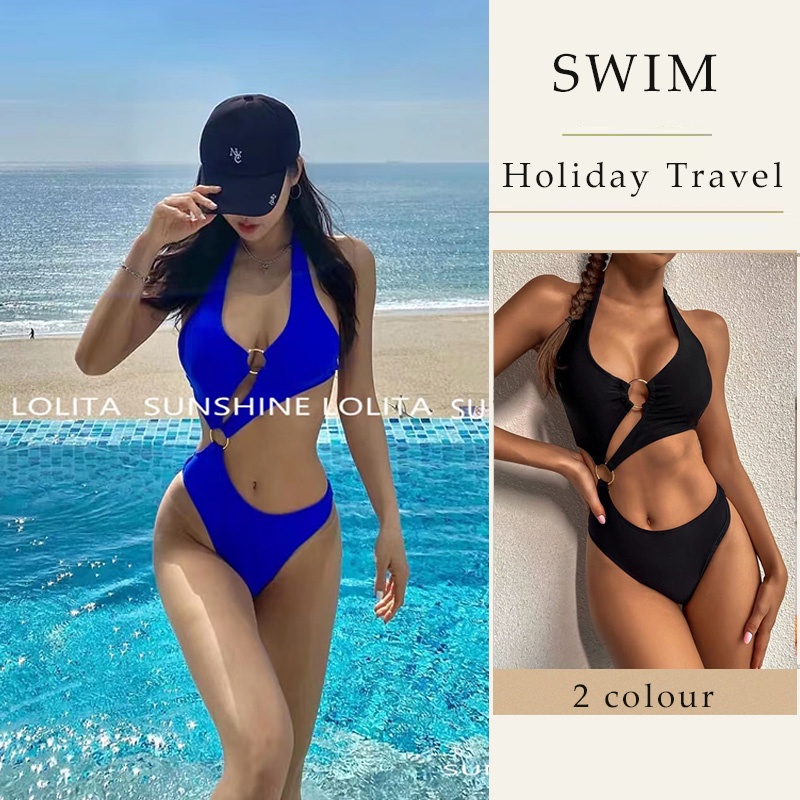 Bộ Bikini Một Mảnh Hở Lưng Phong Cách Âu Mỹ Thời Trang Quyến Rũ Cho Nữ