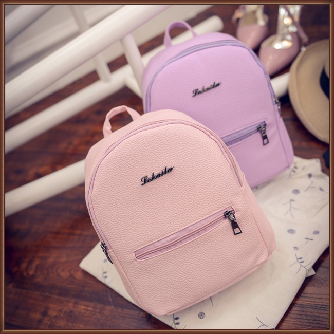 Ba Lô Da PU Mềm Mini Màu Kẹo Ngọt Thời Trang Cho Nữ