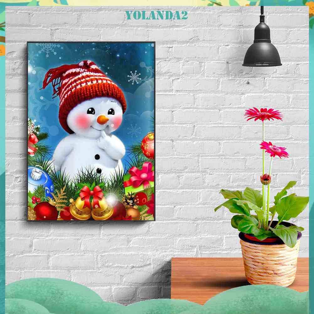 Tranh Đính Đá Kim Cương Toàn Bộ Hình Người Tuyết DIY