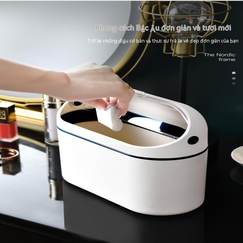 Thùng rác mini đẹp để bàn làm việc thùng giấy vụn kiểu lật thùng đựng đồ gia dụng kiểu Nhật sáng tạo