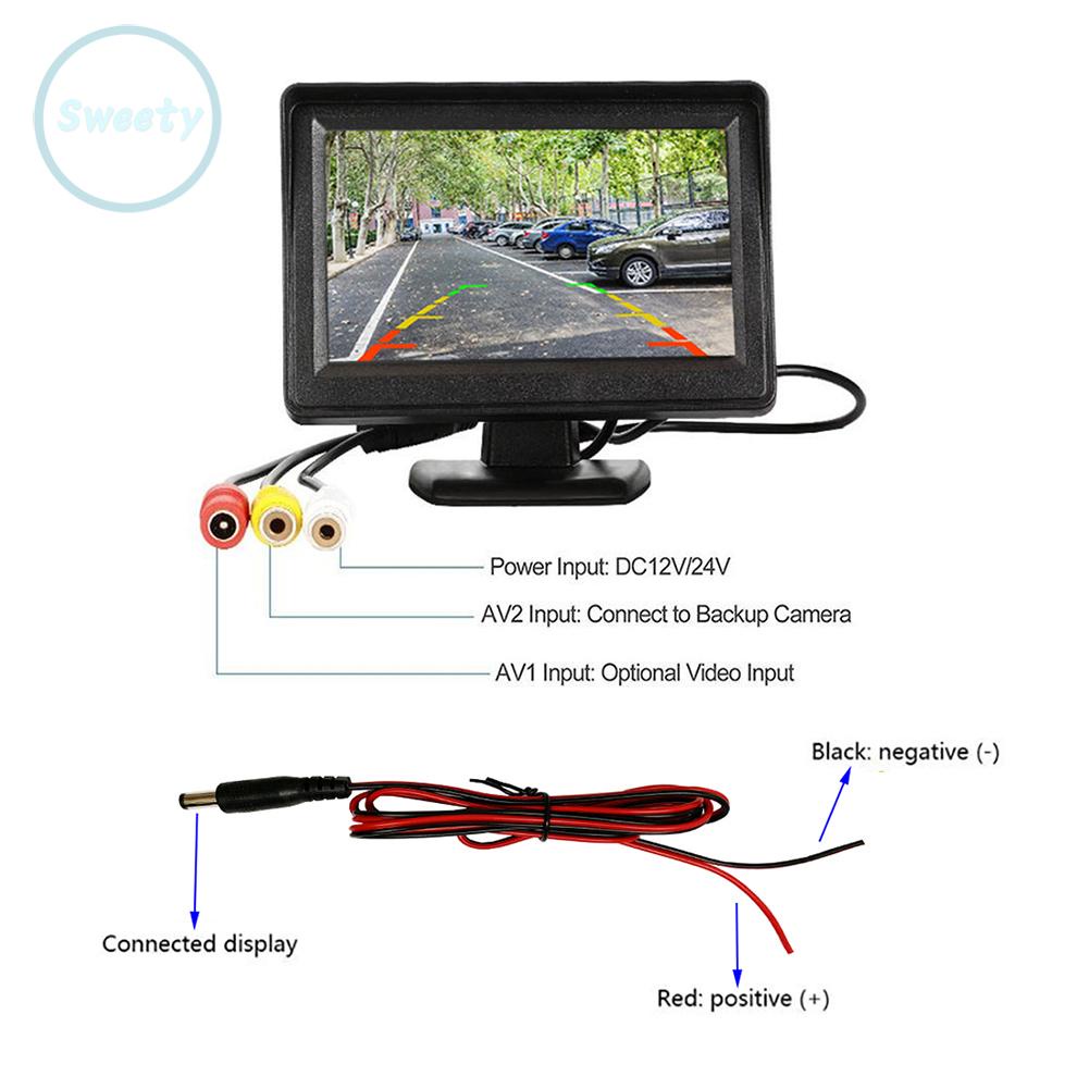 1 * Màn Hình Quan Sát Phía Sau Xe Hơi 1 * 4.3 Inch TFT LCD
