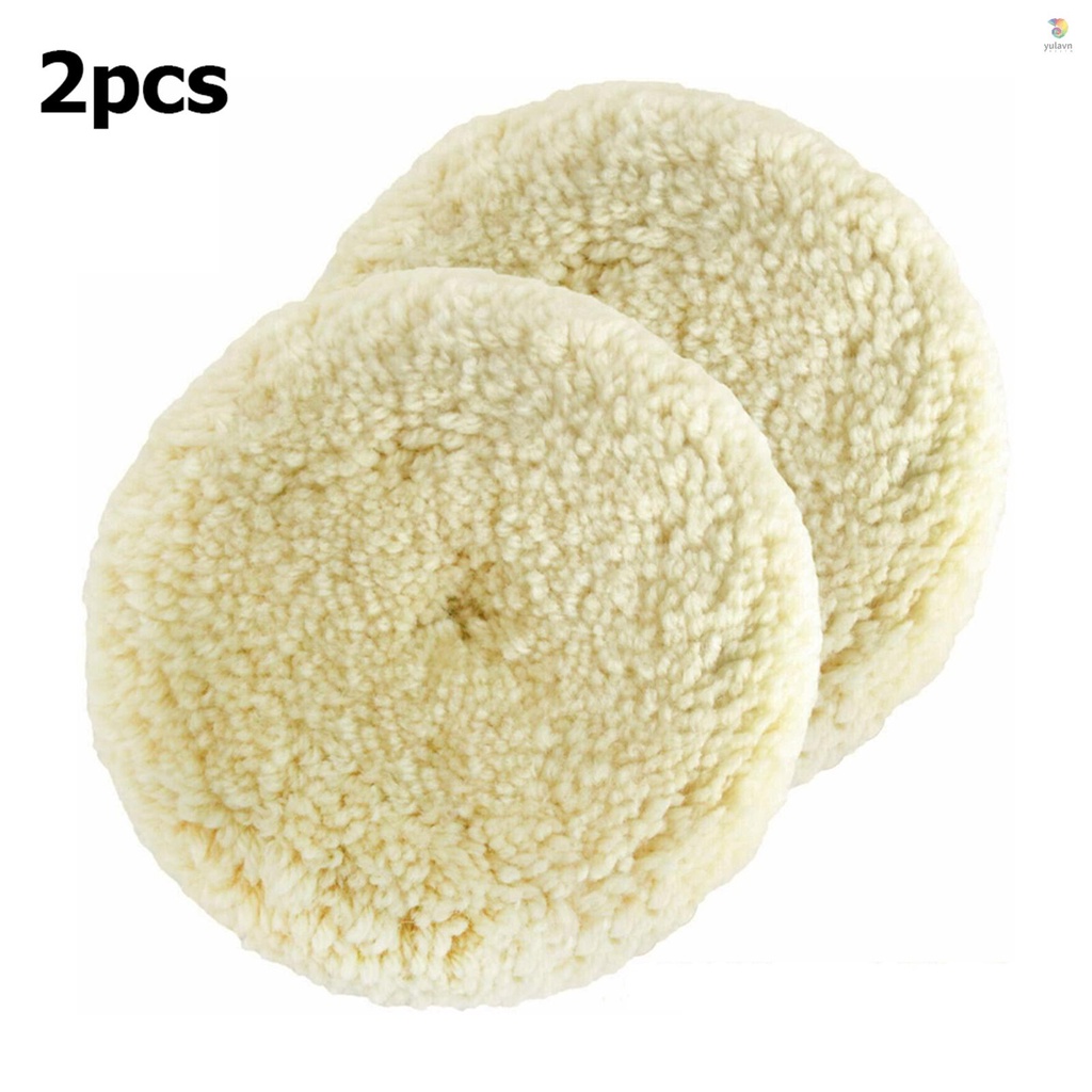 Bộ 2 Miếng Đệm Đánh Bóng Bằng Len Tự Nhiên Cho Xe Hơi