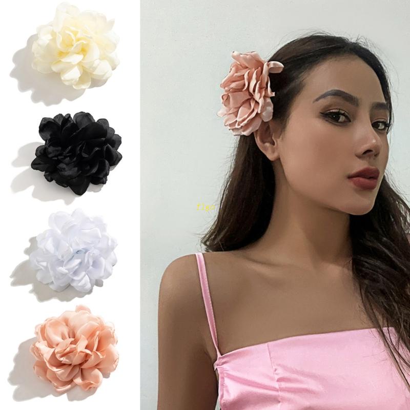 Kẹp Tóc Vải Satin Hình Hoa Xinh Xắn Cho Bé Gái