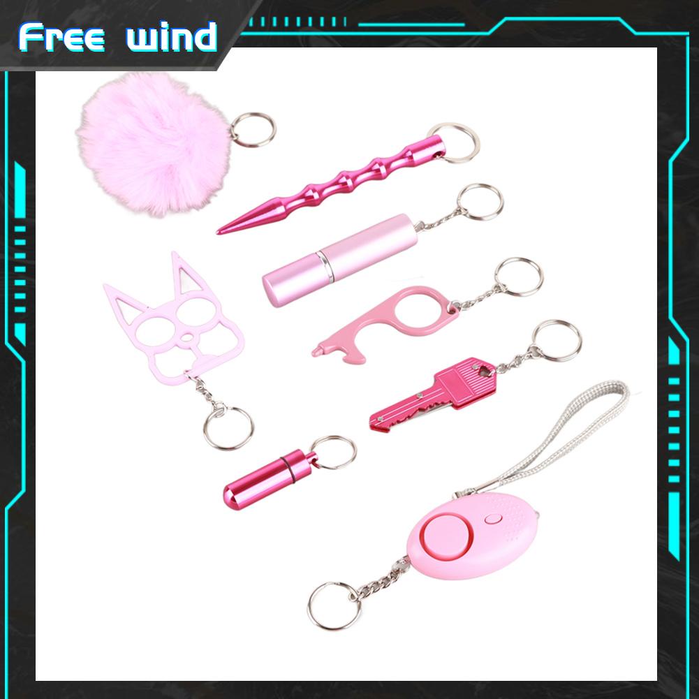 Free wind Bộ móc khóa bảo vệ 8 chiếc an toàn thời trang di động dành cho phụ nữ thanh thiếu niên