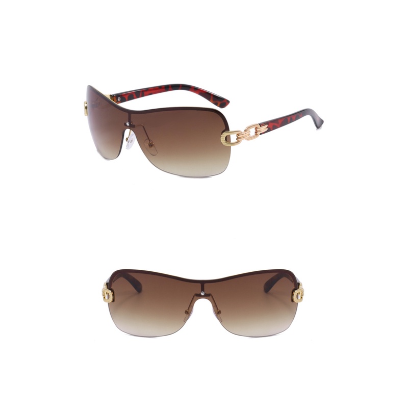 (AIMURUSI) COD Kính Mát Một Mảnh Không Gọng Phong Cách Âu Mỹ Cổ Điển Y2K