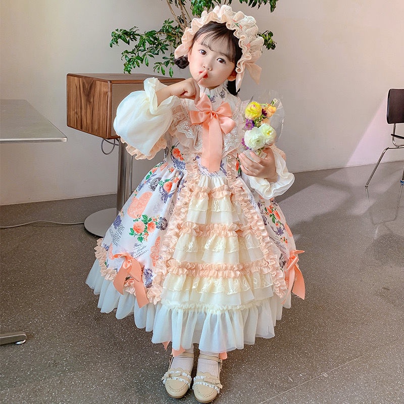 Đầm Công Chúa Phong Cách Lolita Thời Trang Xuân Thu Cho Bé Gái