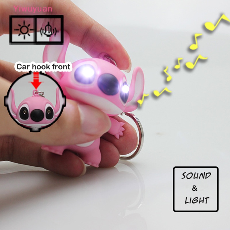 DISNEY Móc Khóa Hình Stitch Có Đèn LED Phát Sáng Dễ Thương