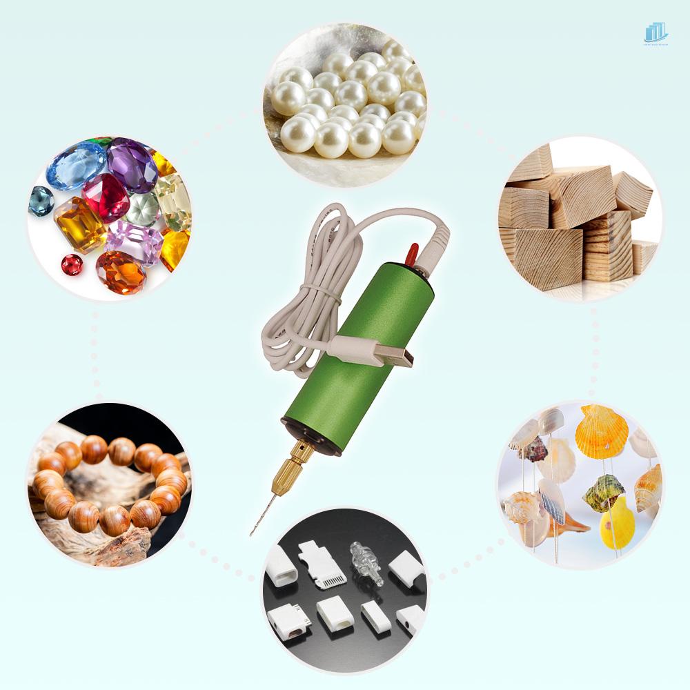 Máy Khoan Điện Mini 0.8-1.2mm (s2mwvn) Kèm 8 Mũi Khoan 0.8mm &amp; 1.1mm Tự Làm Trang Sức Móc Khóa Gỗ