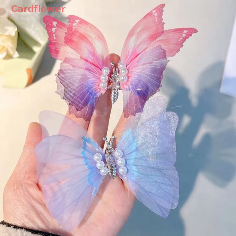 Kẹp Tóc Hình Cánh Bướm Đính Ngọc Trai Xinh Xắn Cho Bé Gái