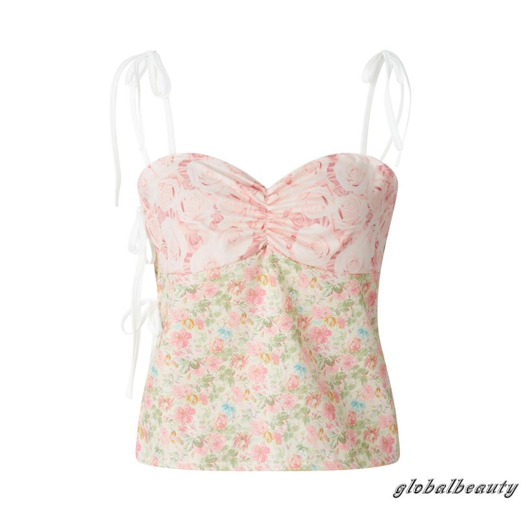 Áo Hai Dây Hở Lưng Họa Tiết Hoa Thời Trang Mùa Hè Cho Nữ