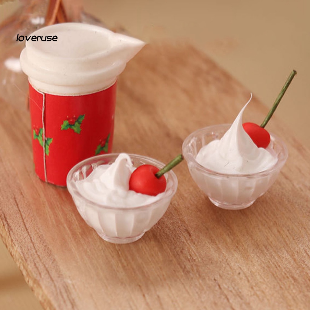 / Lo / LO / Tô Đựng Kem Tráng Miệng Mini Trong Suốt Mô Hình Phong Cảnh Thu Nhỏ