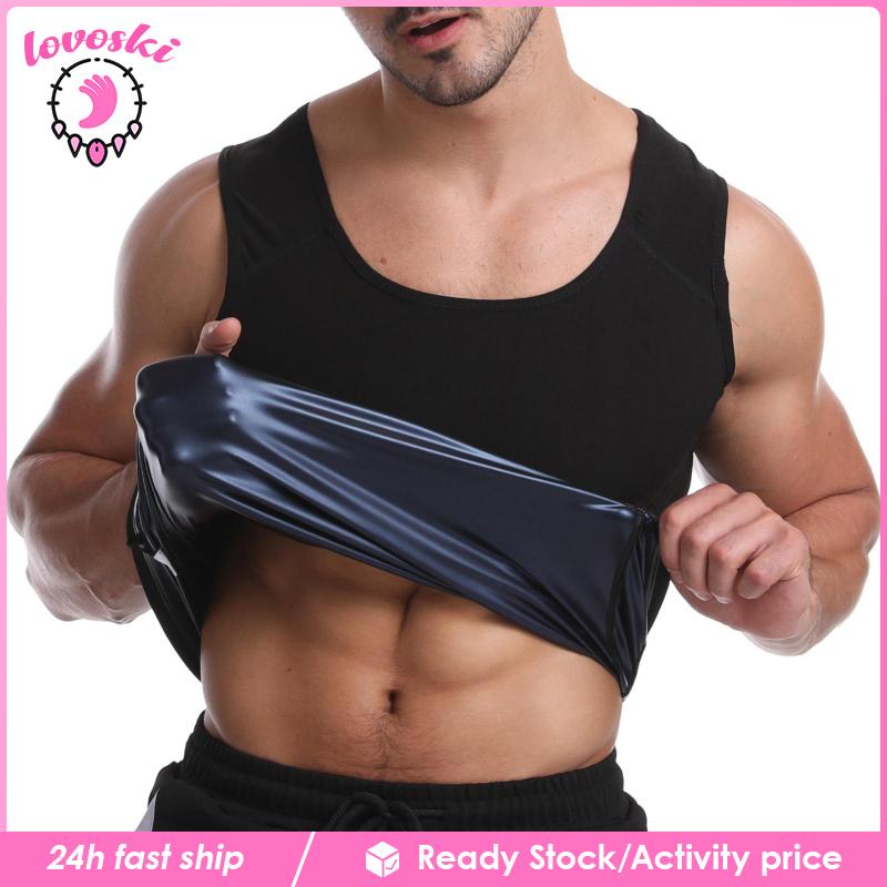 [Lovoski] Áo Ba Lỗ Thể Thao Thấm Hút Mồ Hôi Giảm Cân Đốt Cháy Mỡ Thừa Cho Nam