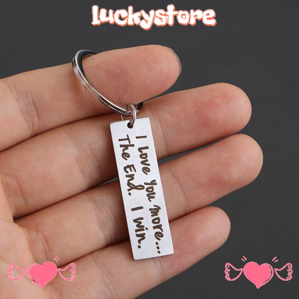 Móc Khóa Kim Loại Khắc Chữ Her Him I Love You More / Most Thời Trang