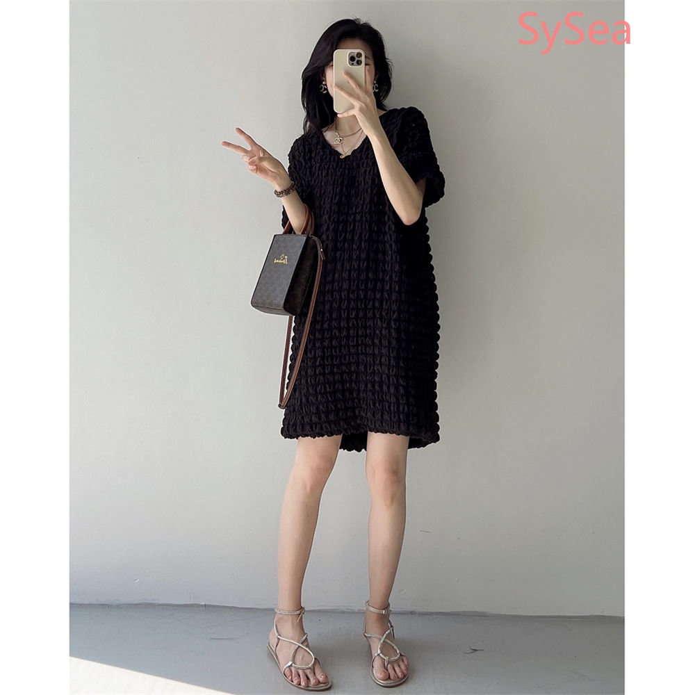 Plus Đầm Cổ Chữ V Phong Cách Hàn Quốc Cho Nữ