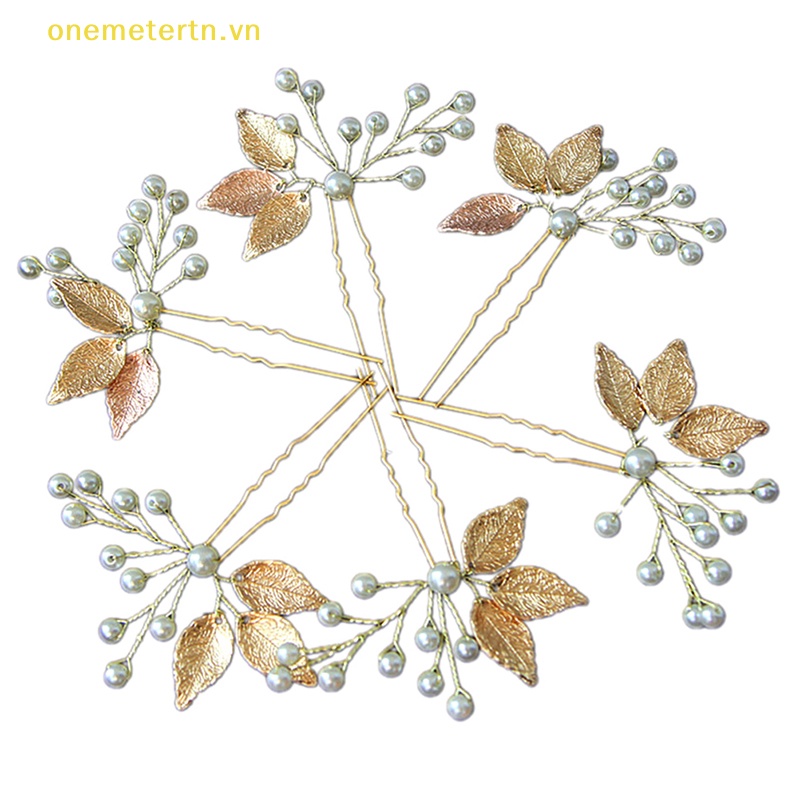 1 Kẹp Tóc Hình Chiếc Lá Đính Ngọc Trai Nhân Tạo Thời Trang Dành Cho Nữ