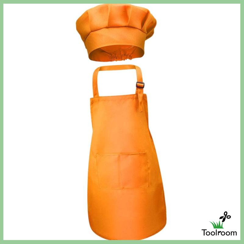 Bộ Tạp Dề Đầu Bếp Có Túi Trước Điều Chỉnh Được Cho Trẻ Em