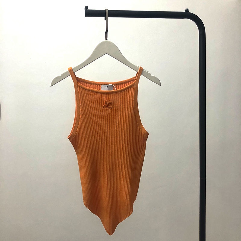 [F &amp; X] Áo Dệt Kim Không Tay Hai Dây Không Đều Chất Lượng Cao Hàng Thật jennie Ngọt Ngào Spicy