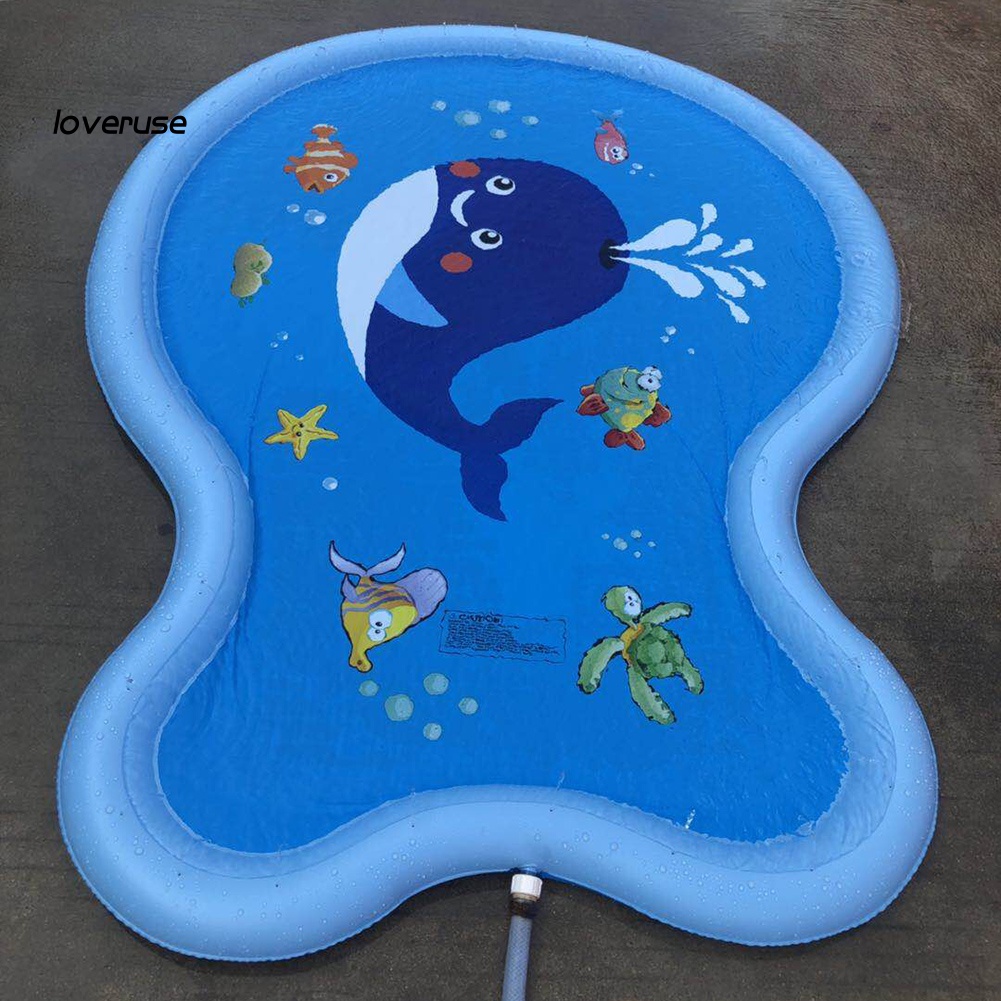 Thảm Bơm Hơi Hình Cá Voi Hoạt Hình Vui Nhộn Cho Bé Chơi Ngoài Trời
